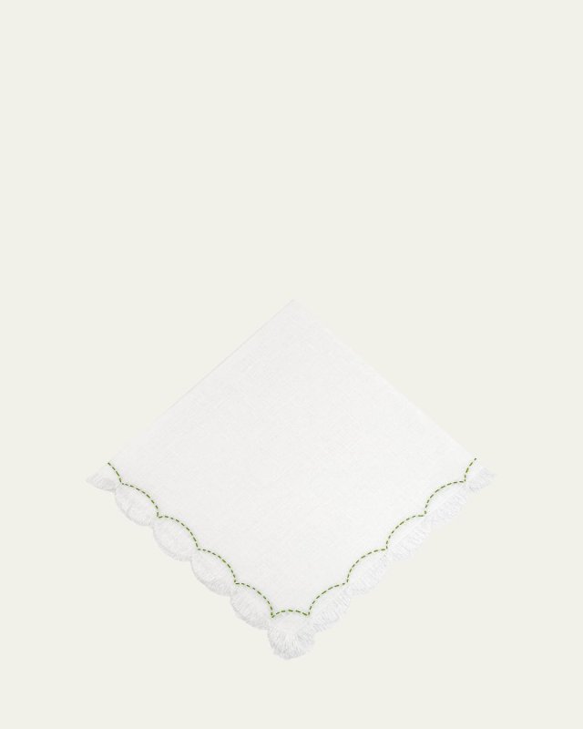 Green Petal Embroidered Napkin